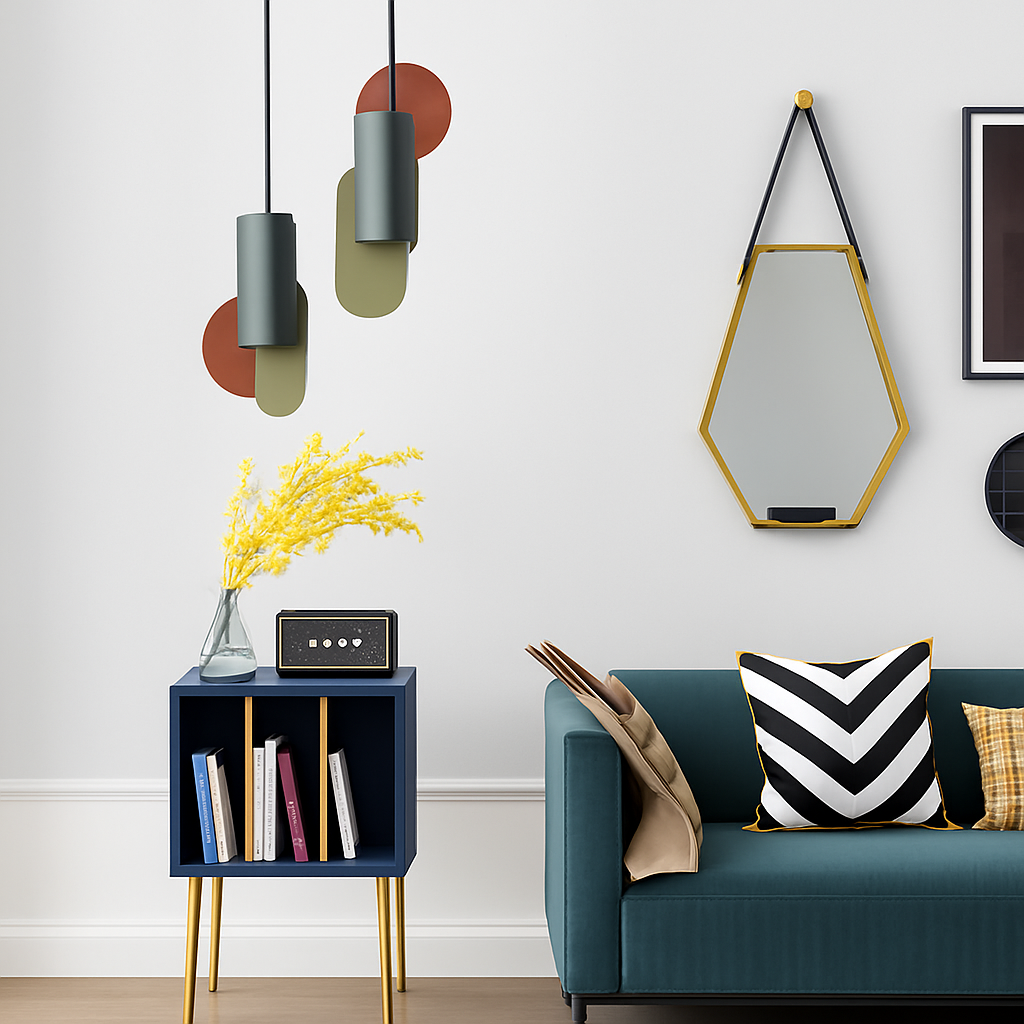 Veldoran | Vibrant Cylindrical Artistic Totem Inspired Sculptural Pendant Light