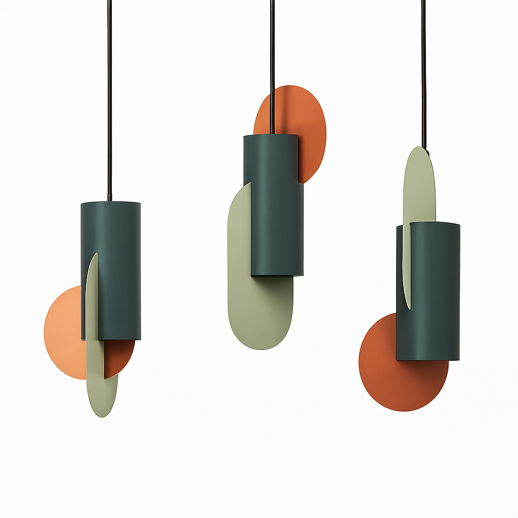 Veldoran | Vibrant Cylindrical Artistic Totem Inspired Sculptural Pendant Light