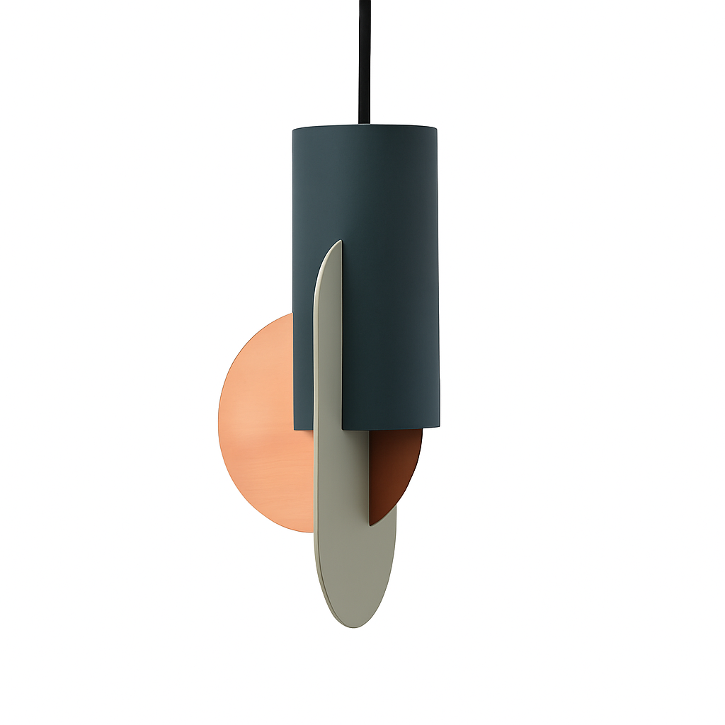 Veldoran | Vibrant Cylindrical Artistic Totem Inspired Sculptural Pendant Light