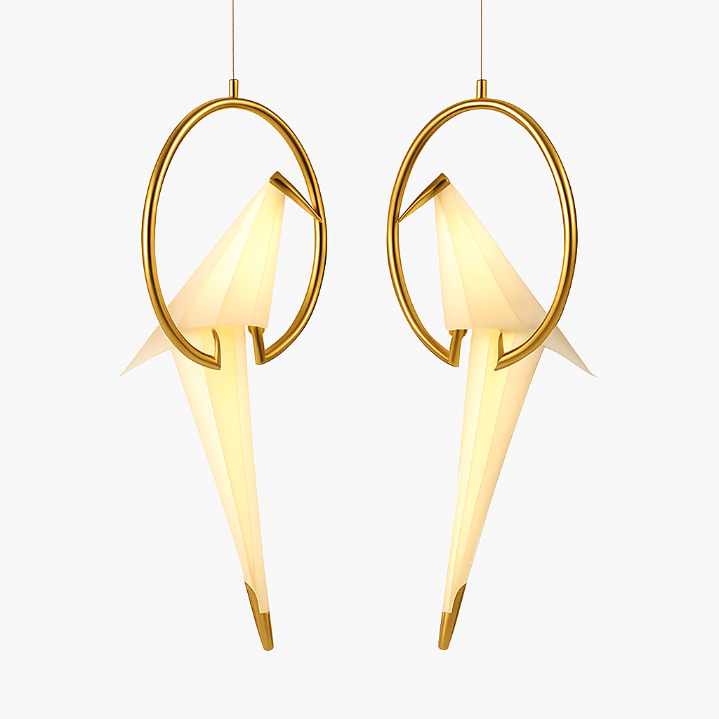 Kryntara | Bohemian Circular Silhouette Bird Sculpture Pendant Light