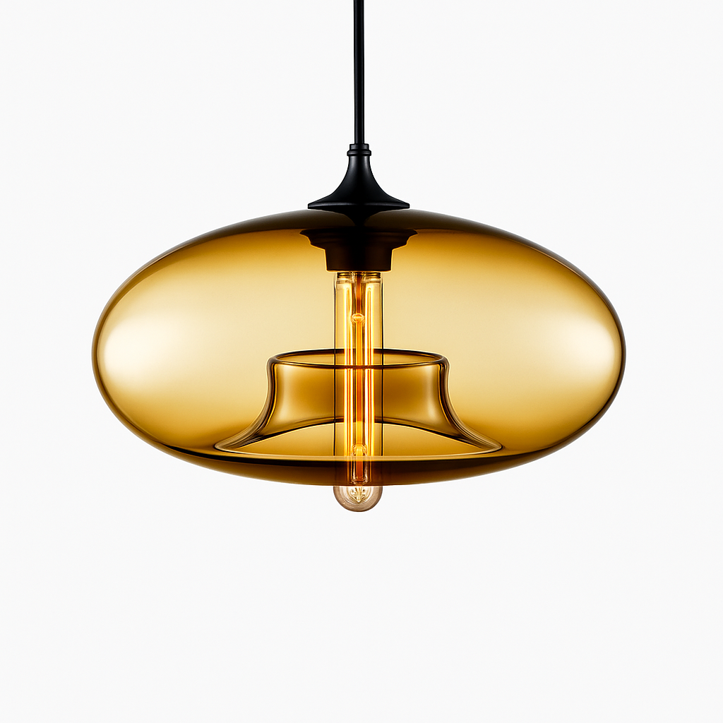 Mirvalis | Oval Glass Layered Sphere Modern Pendant Light