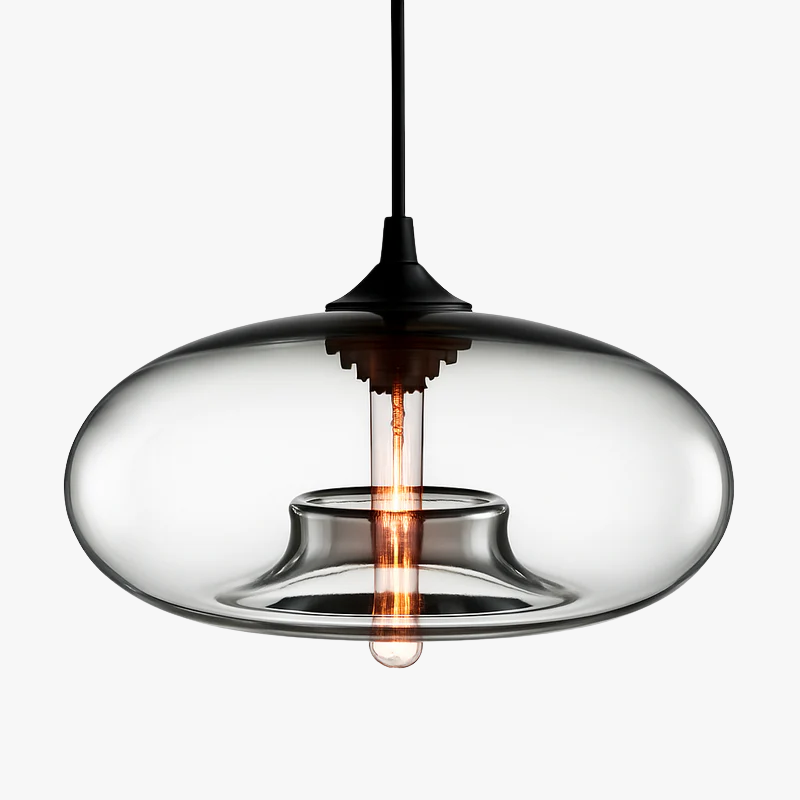 Mirvalis | Oval Glass Layered Sphere Modern Pendant Light