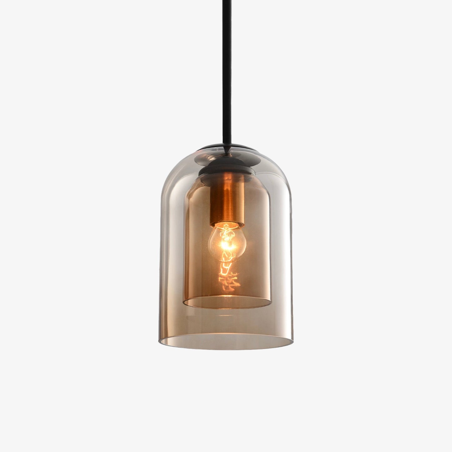 Mirevalo | Rounded Tubular Double Smoked Glass Modern Pendant Light