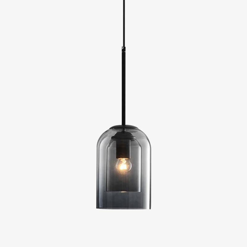 Mirevalo | Rounded Tubular Double Smoked Glass Modern Pendant Light