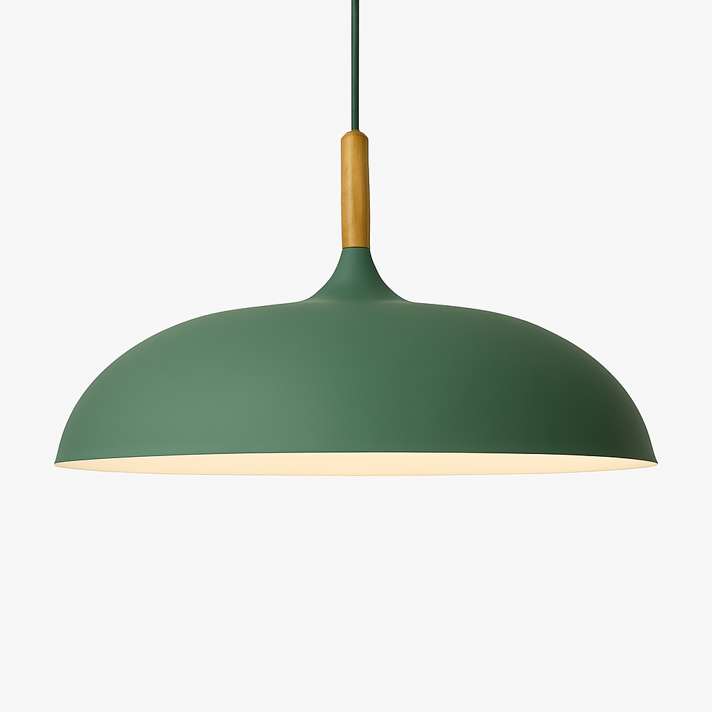 Verdyne | Modern Aluminum Pendant Light with Wood Stem