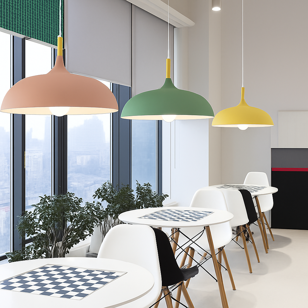 Verdyne | Modern Aluminum Pendant Light with Wood Stem