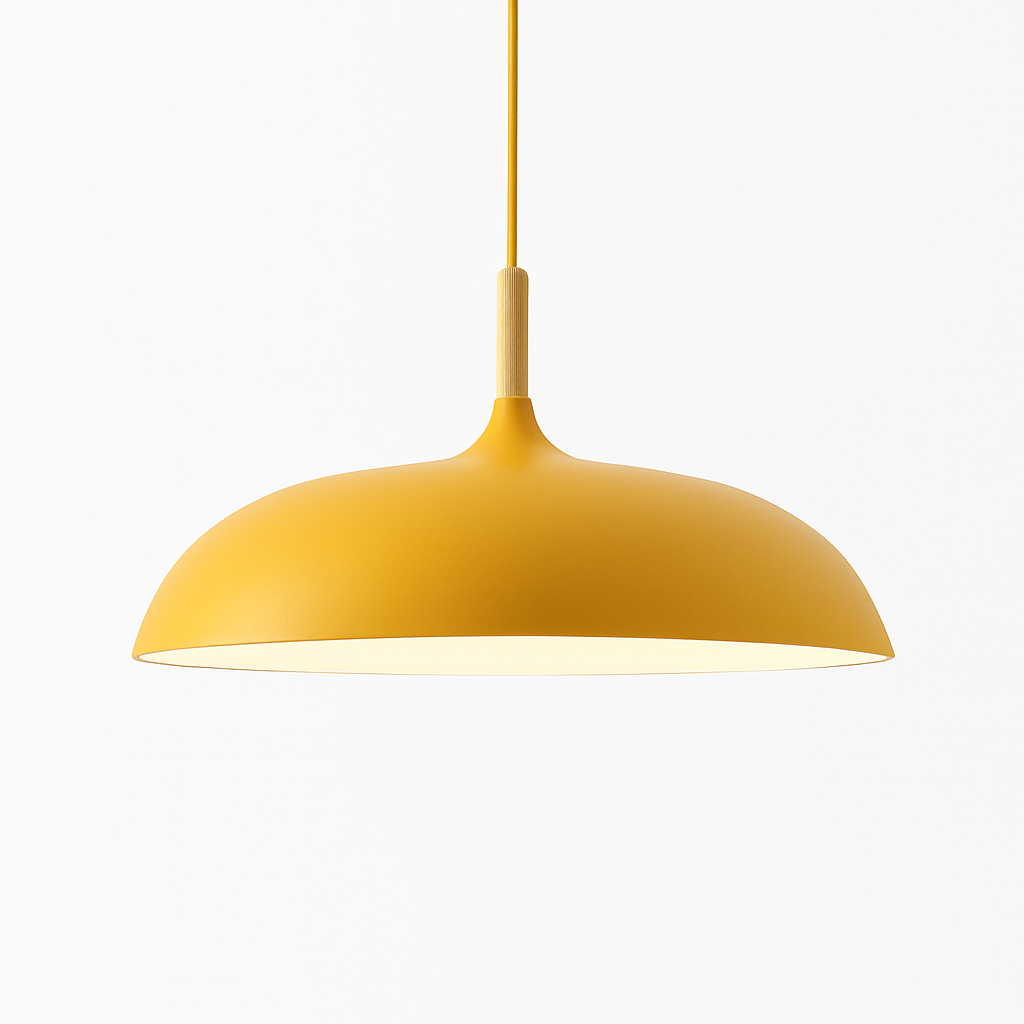 Verdyne | Modern Aluminum Pendant Light with Wood Stem