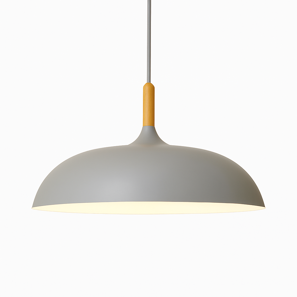 Verdyne | Modern Aluminum Pendant Light with Wood Stem