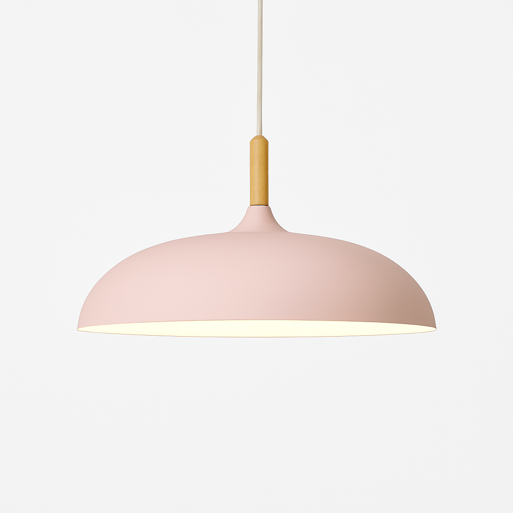 Verdyne | Modern Aluminum Pendant Light with Wood Stem