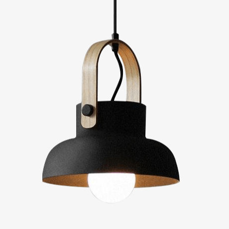 Thrombel | Nordic Minimalist Timber Accent Flared Dome Pendant Light