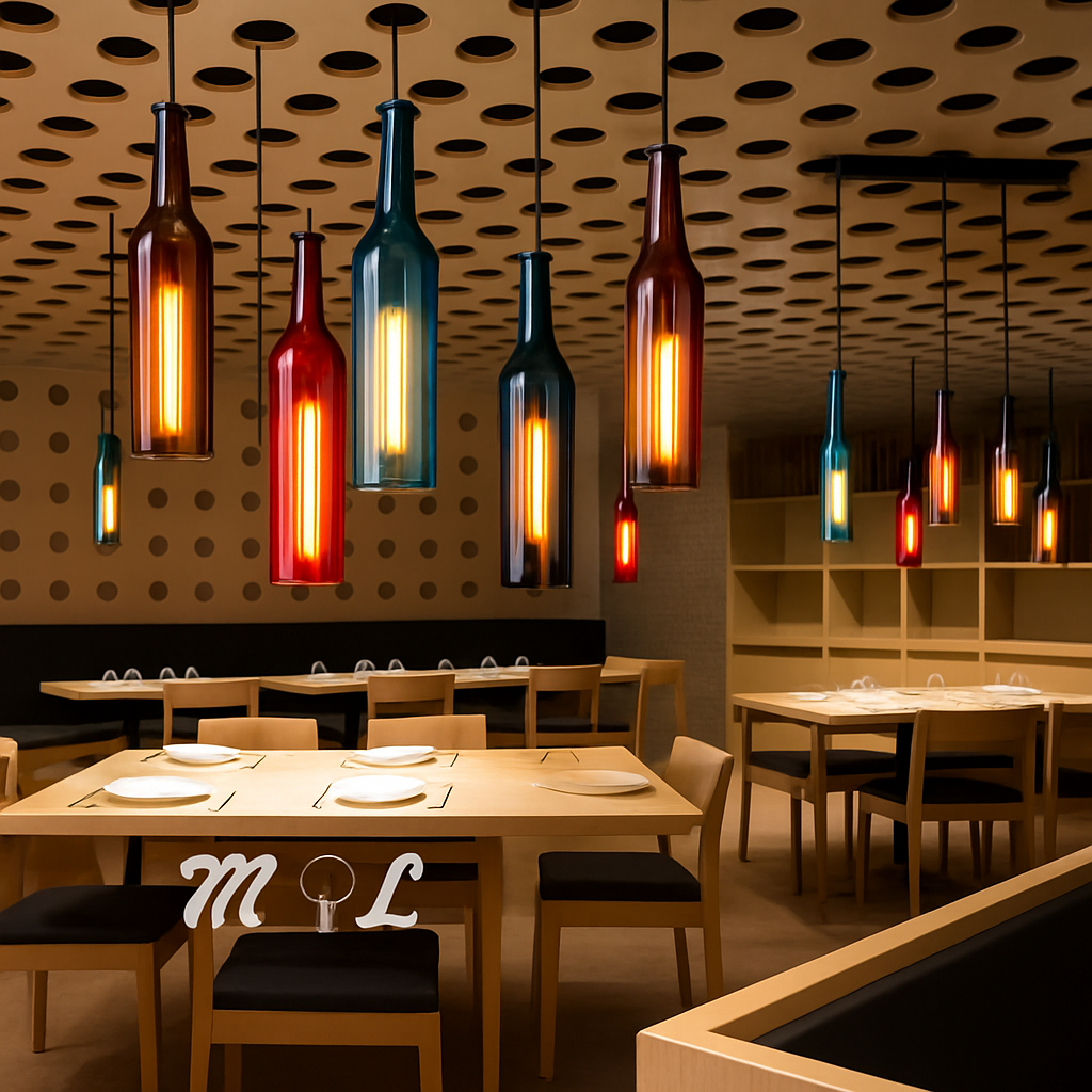 Vireloft | Sculpted Wine Bottle Glass Art Deco Pendant Light