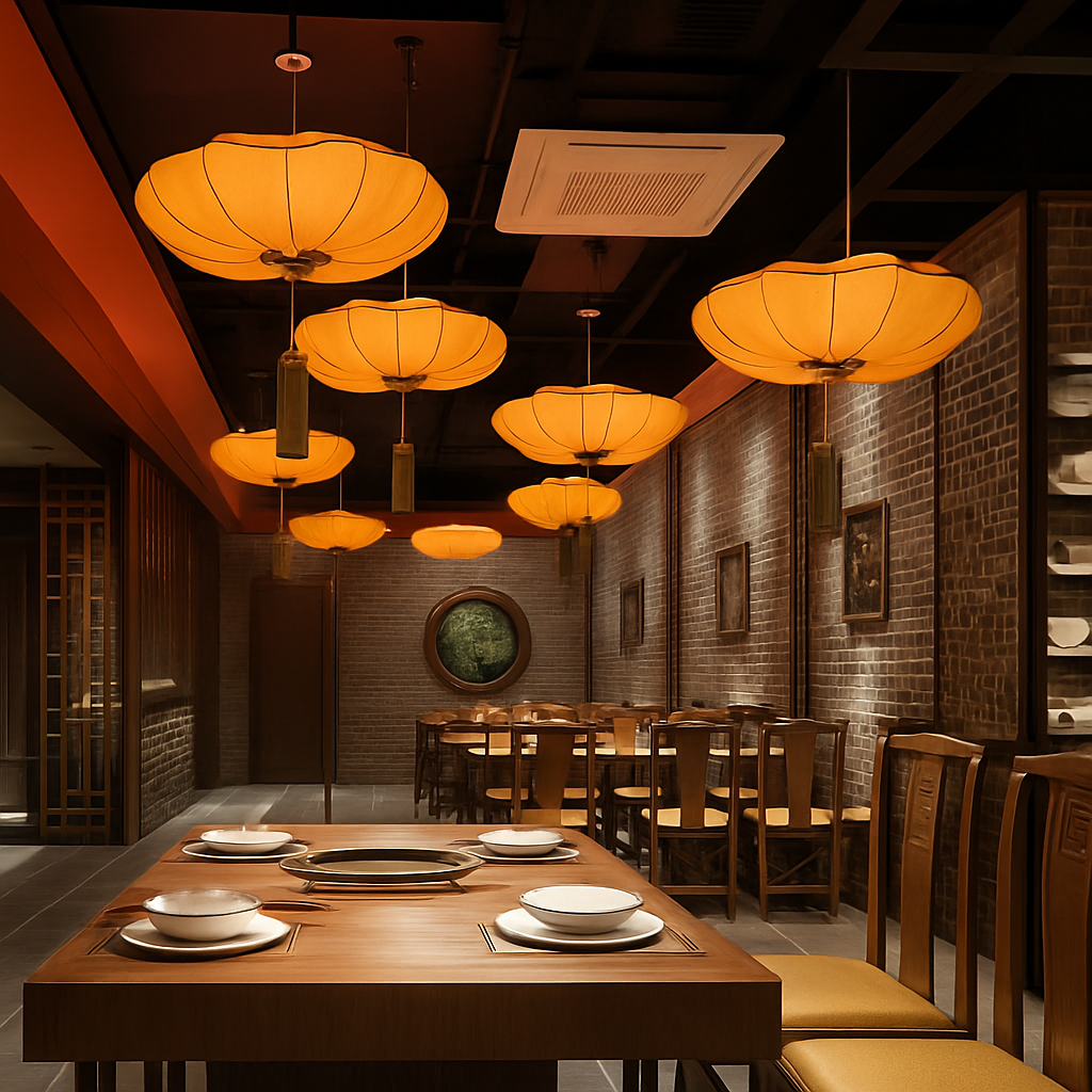 Vaelisis | Pleated Fabric Lotus Silhouette Pendant Light