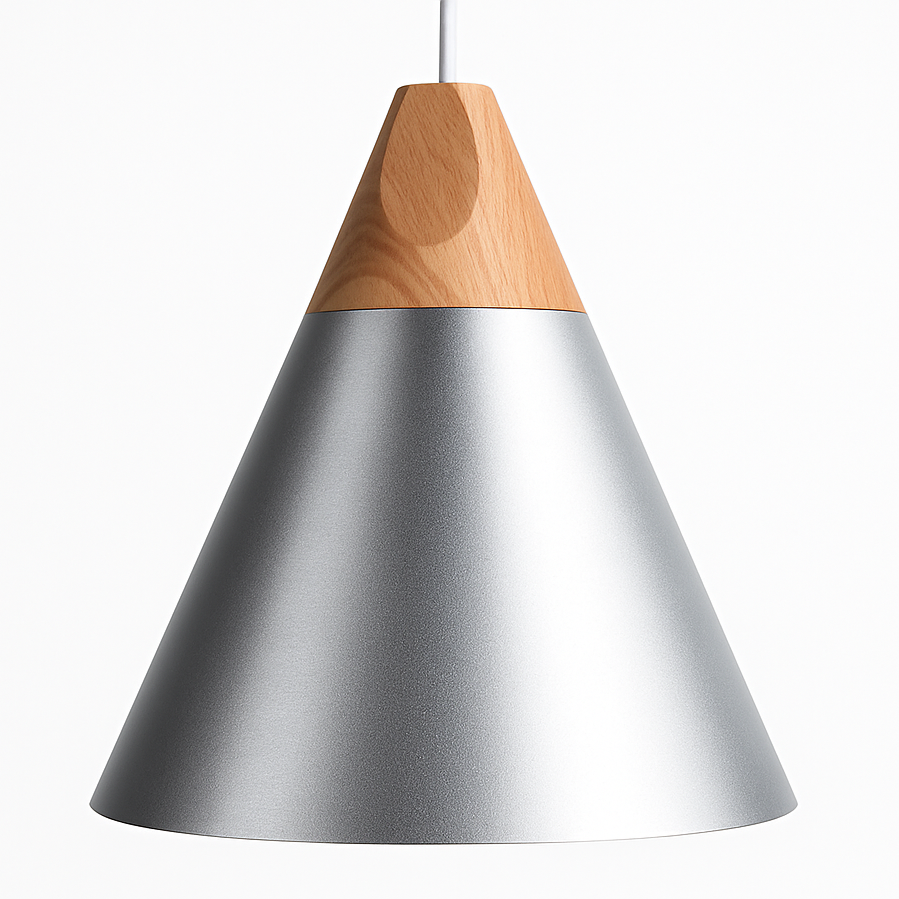 Zerivox | Modern Wooden and Aluminum Cone Pendant Light