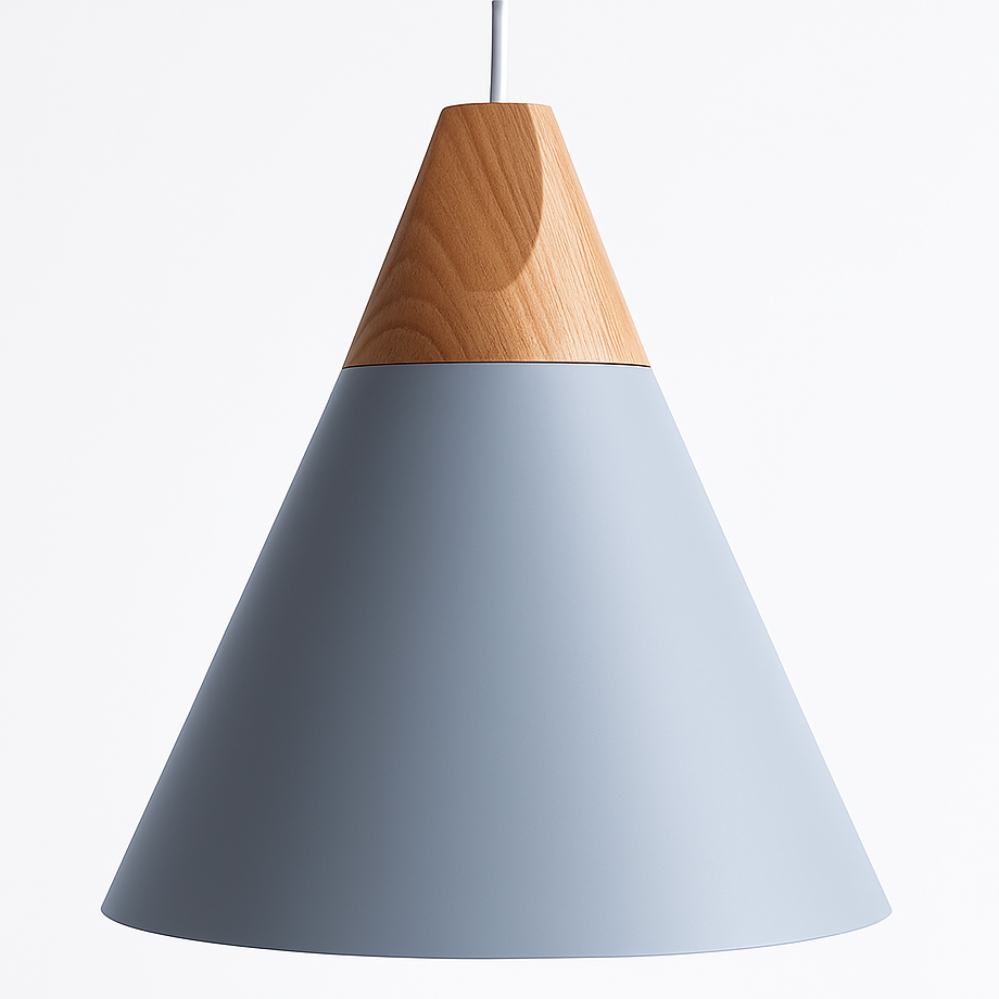 Zerivox | Modern Wooden and Aluminum Cone Pendant Light