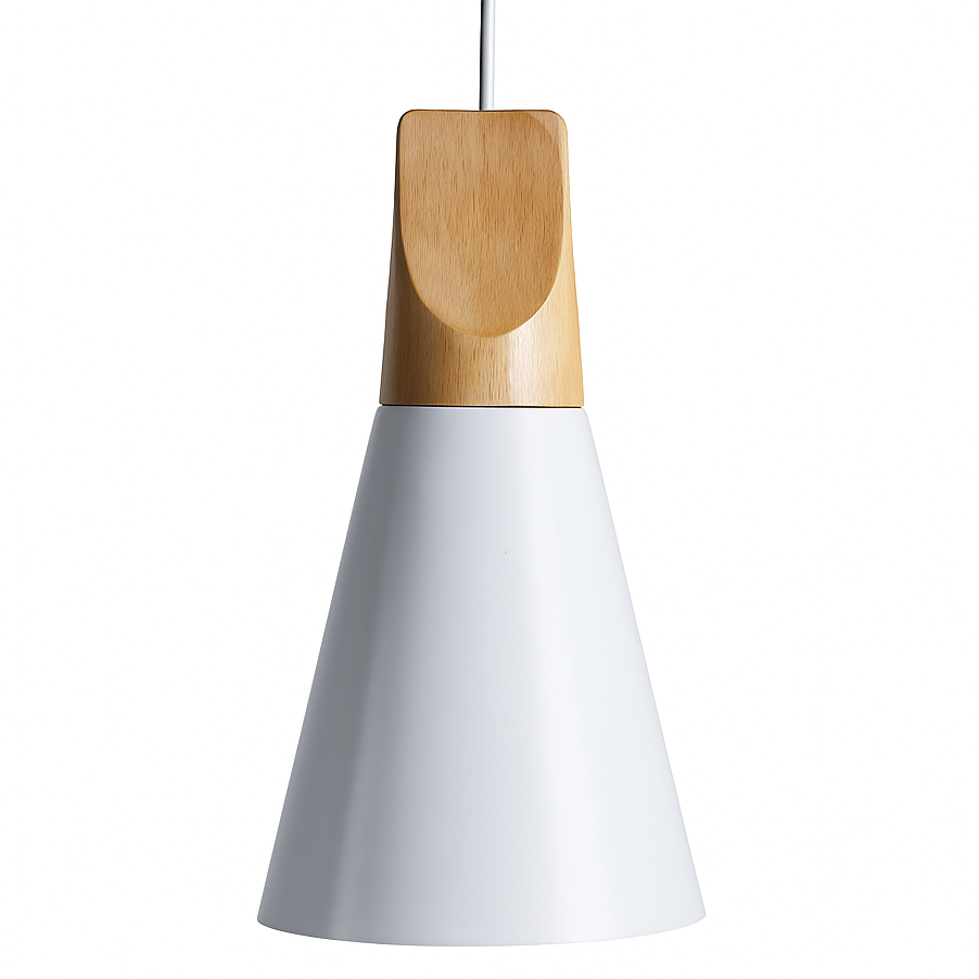 Zerivox | Modern Wooden and Aluminum Cone Pendant Light