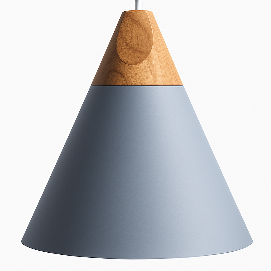 Zerivox | Modern Wooden and Aluminum Cone Pendant Light