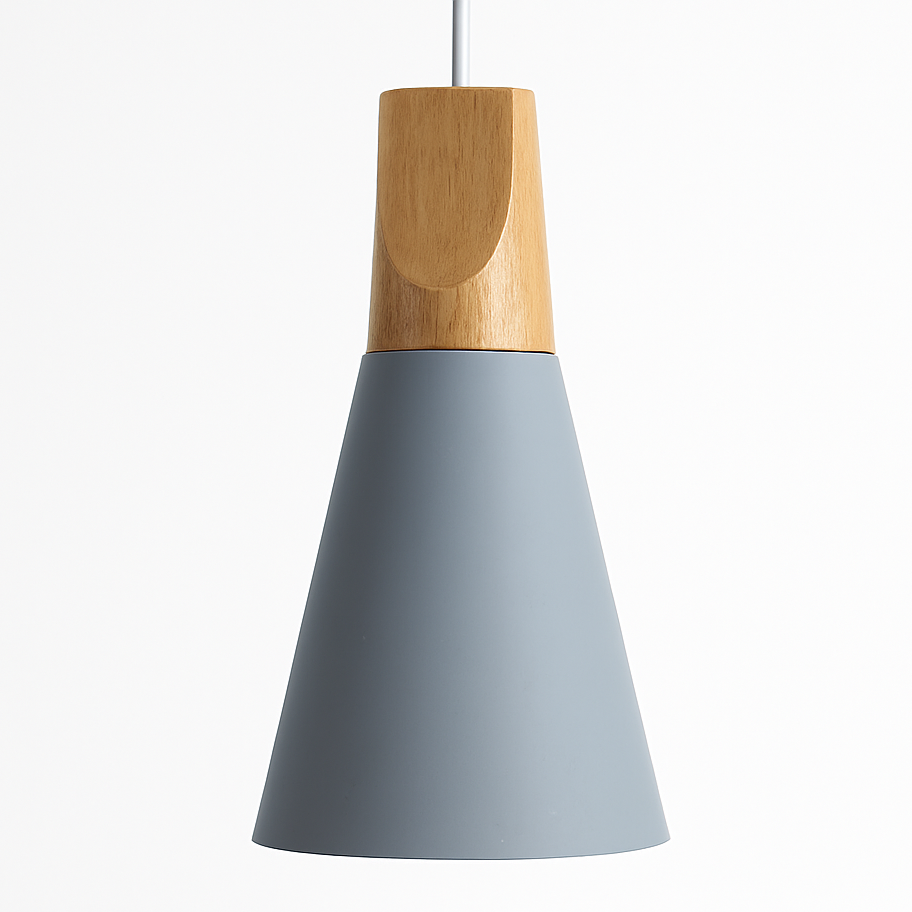 Zerivox | Modern Wooden and Aluminum Cone Pendant Light
