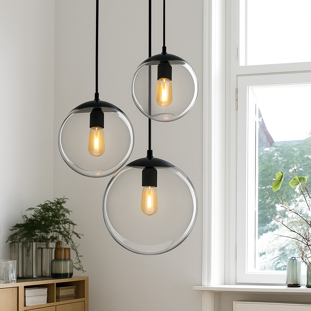 Veliyana | Minimalist Orb Glass Celestial Pendant Light