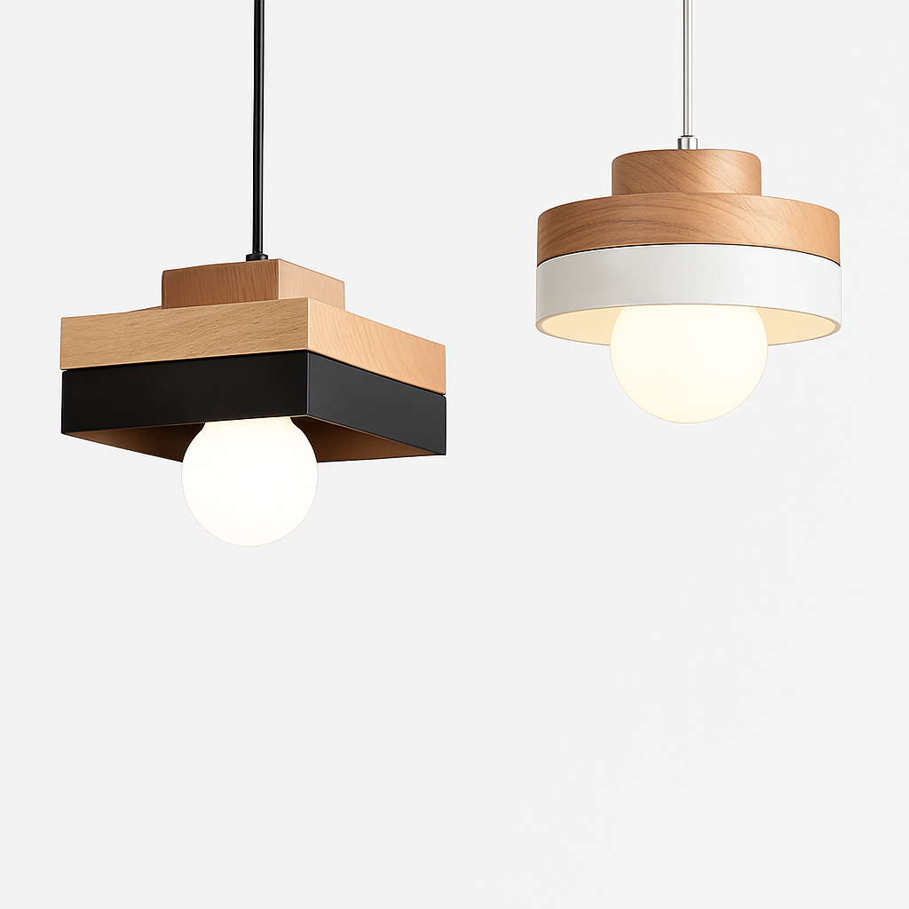 Valdorina | Nordic Minimalist Geometric Wooden Pendant Light