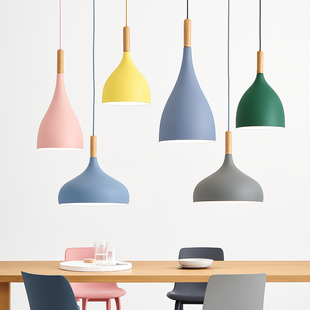 Velrion | Nordic Metal and Wood LED Pendant Ceiling Light