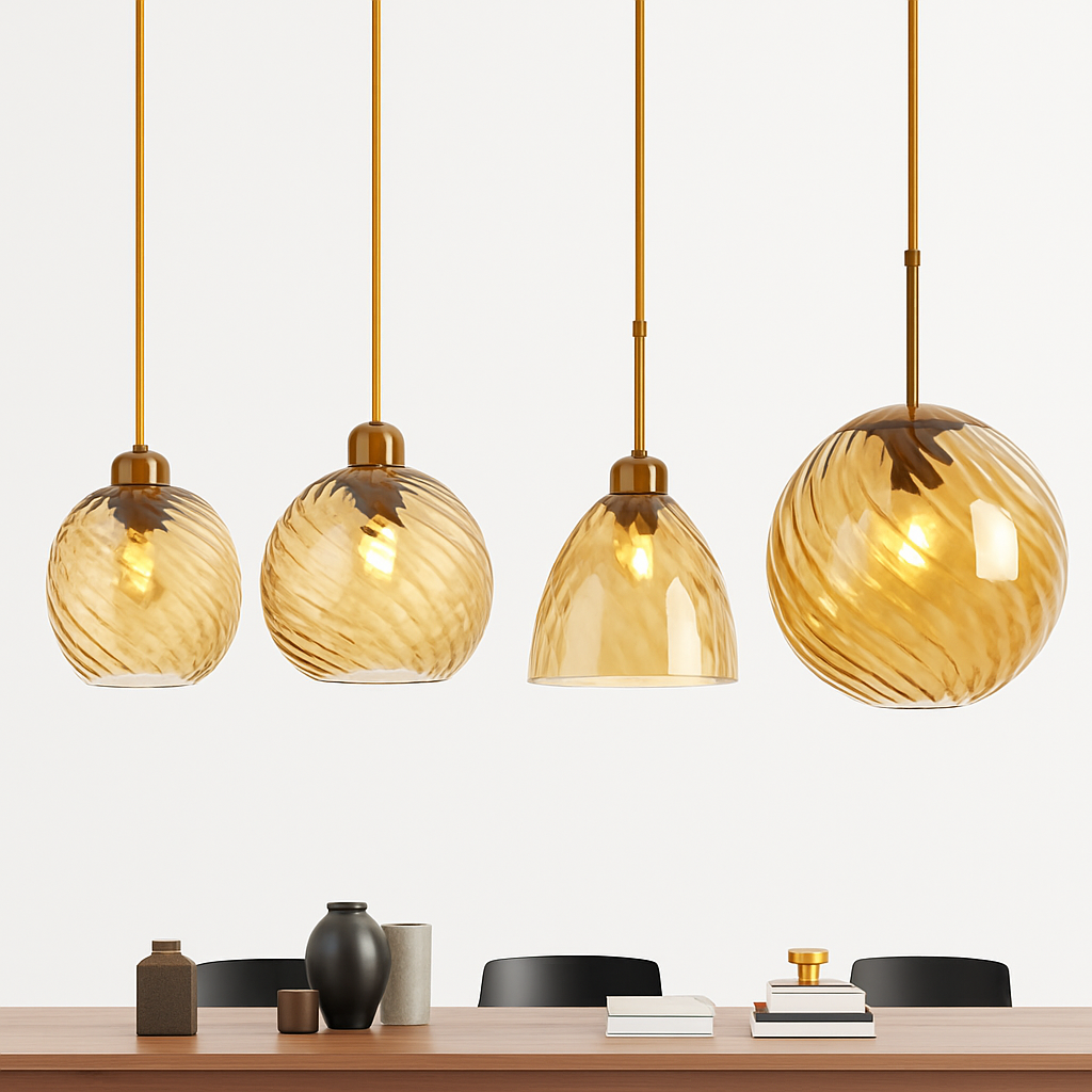 Vaelisore | Water Ripple Textured Glass Pendant Light