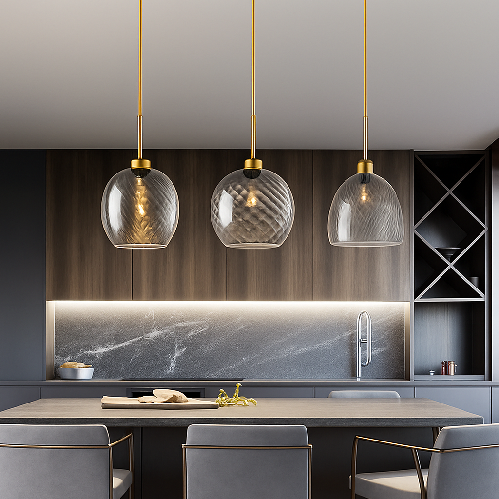 Vaelisore | Water Ripple Textured Glass Pendant Light