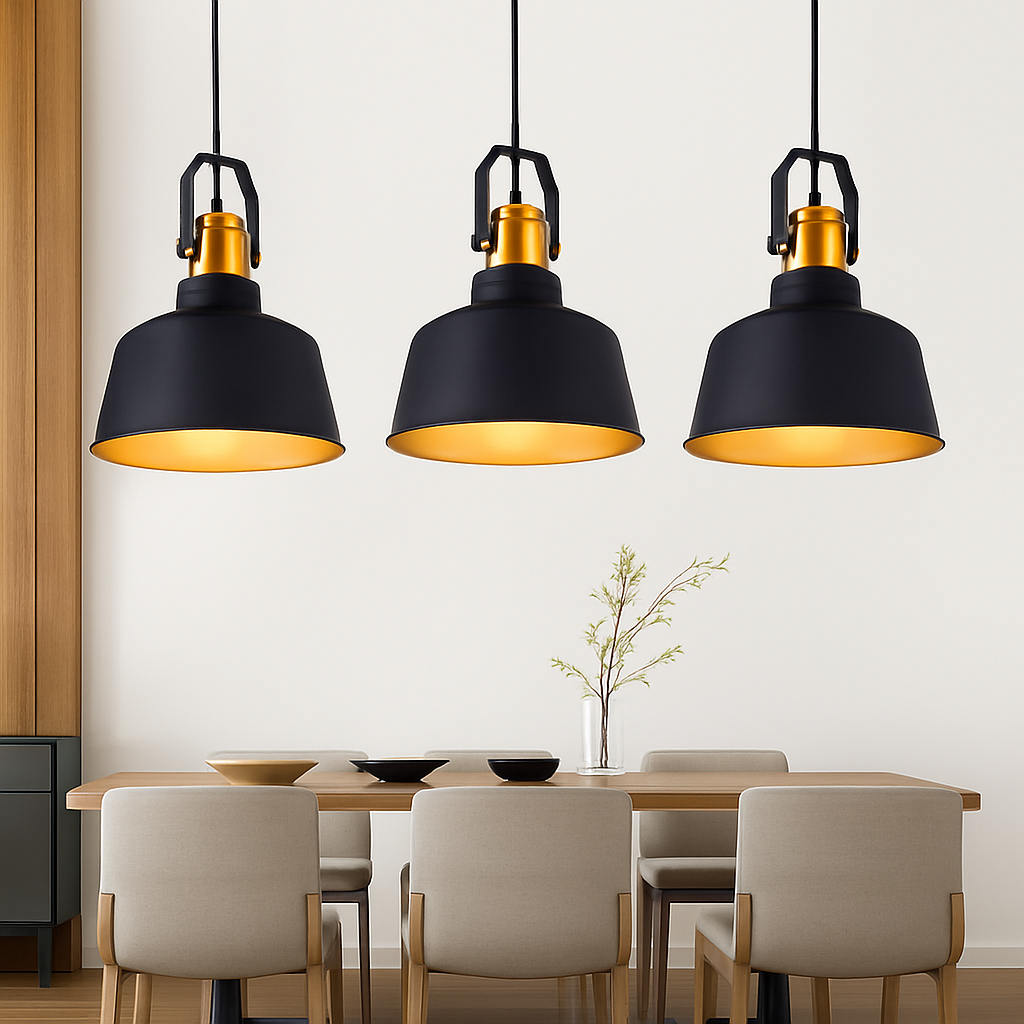 Ethromber | Rustic Industrial Dome Metal Cone Pendant Light