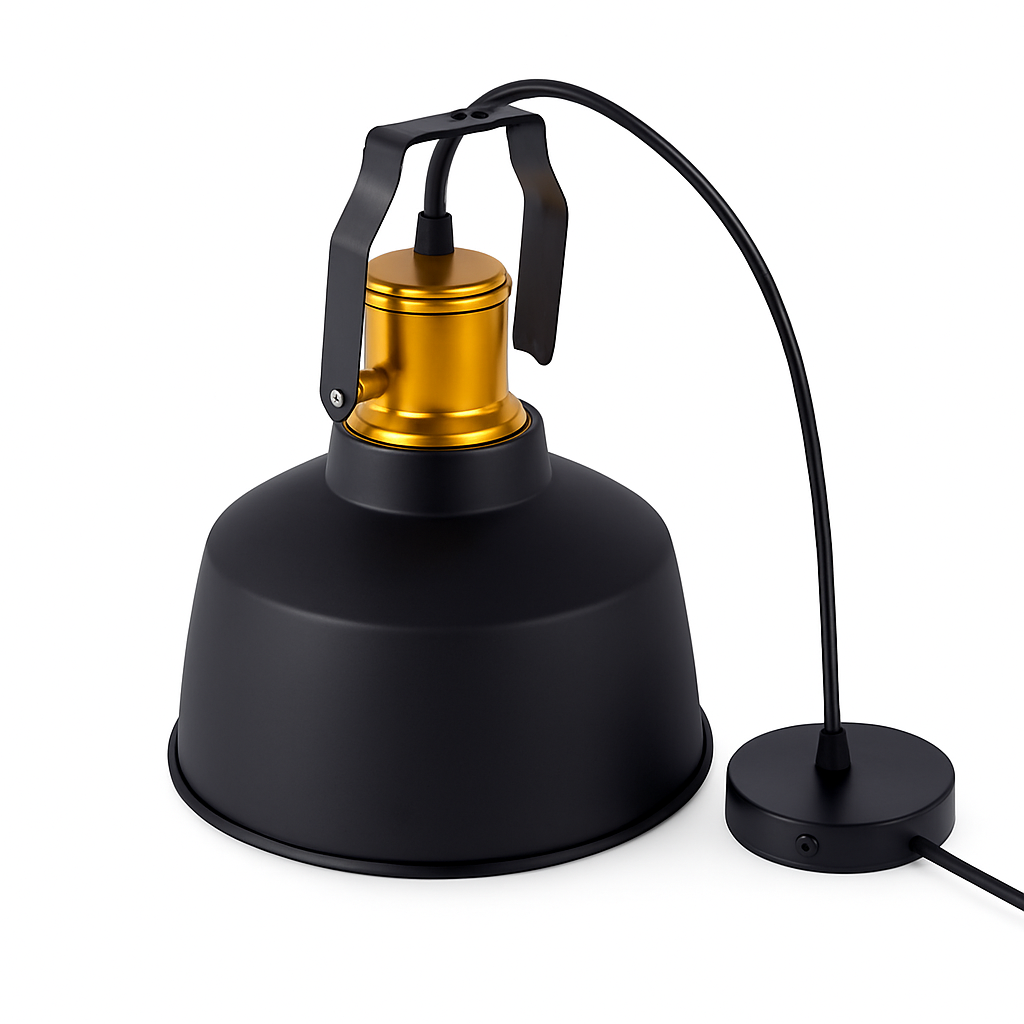 Ethromber | Rustic Industrial Dome Metal Cone Pendant Light