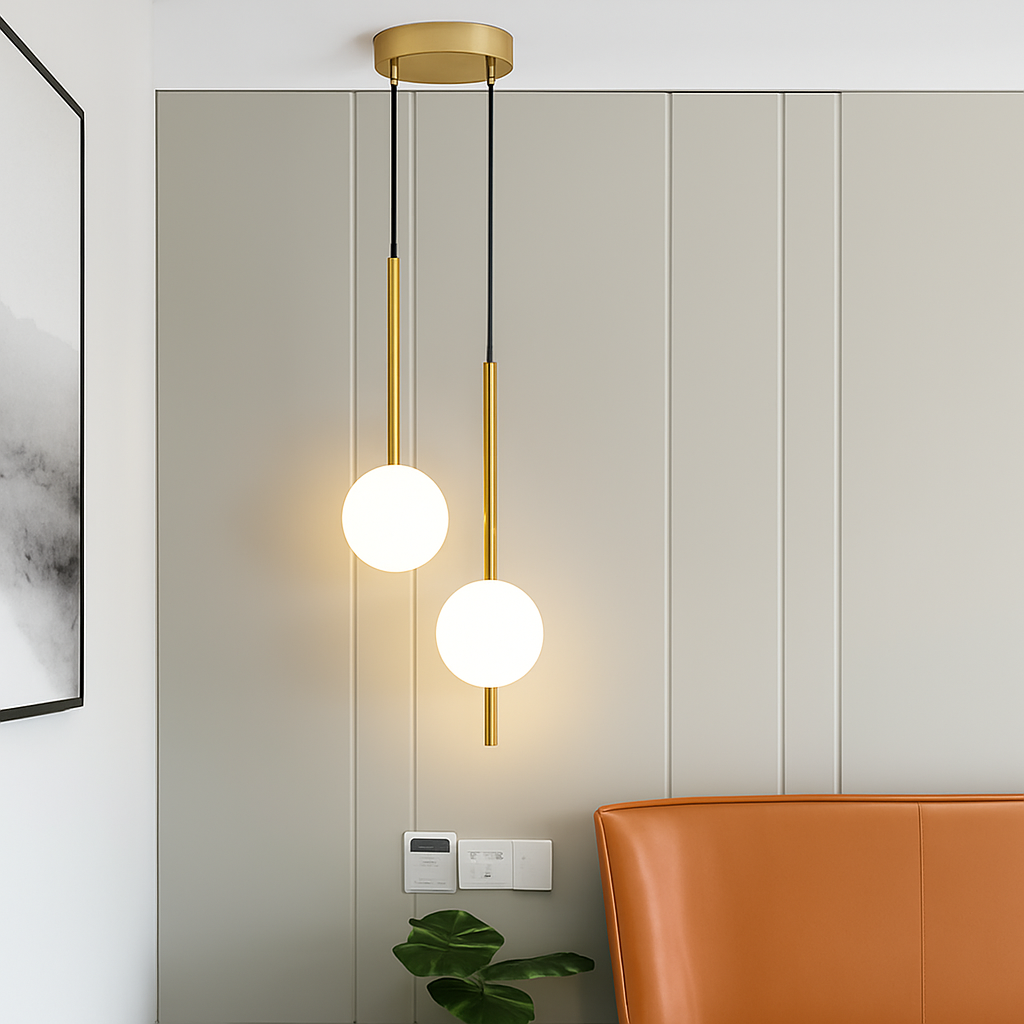 Quintara | Minimalist Vertical Tube Globe Form Pendant Light