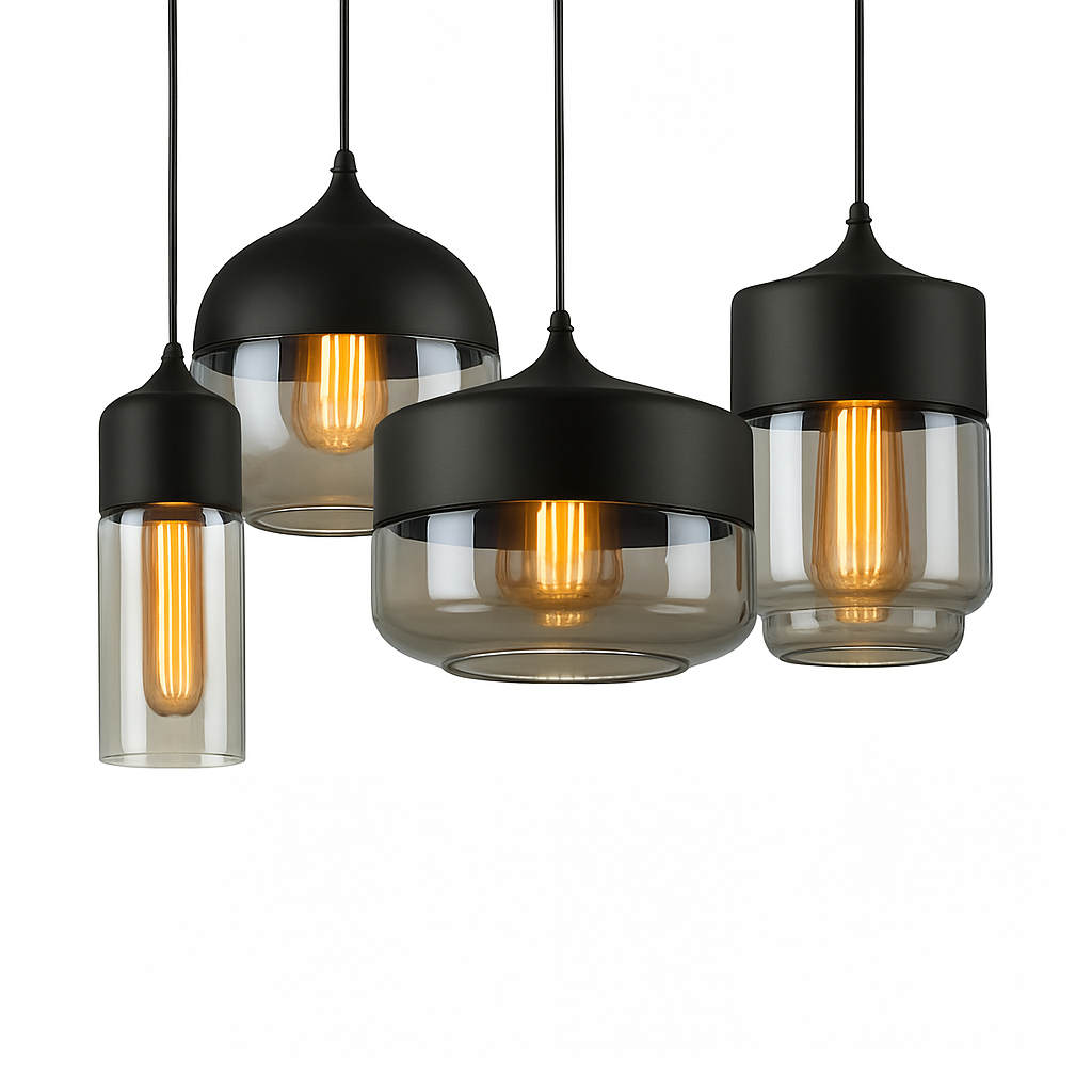 Verphine | Modern Industrial Glass Metal Loft Pendant Light