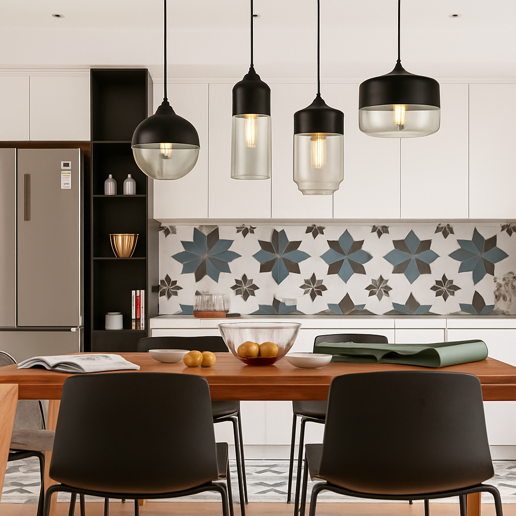 Verphine | Modern Industrial Glass Metal Loft Pendant Light