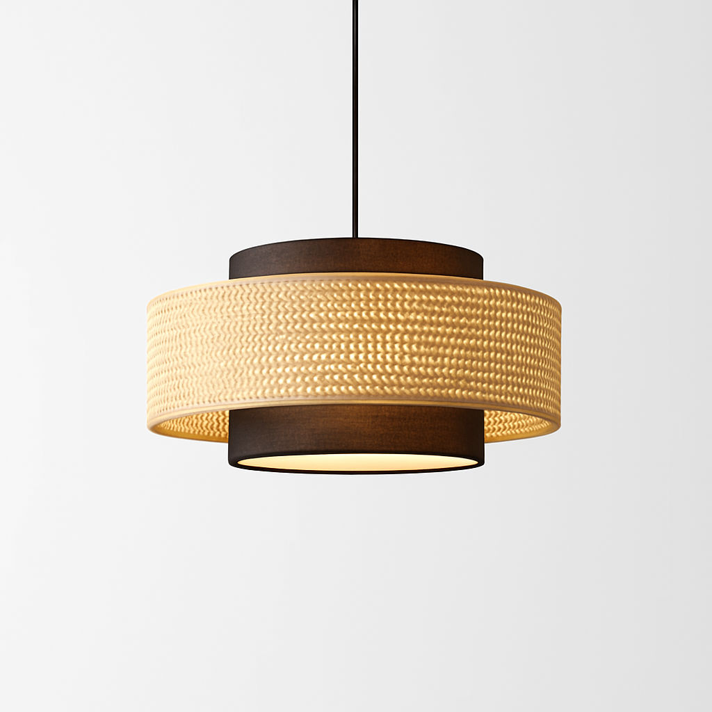 Belphira | Retro Domed Rattan Basket Pendant Light