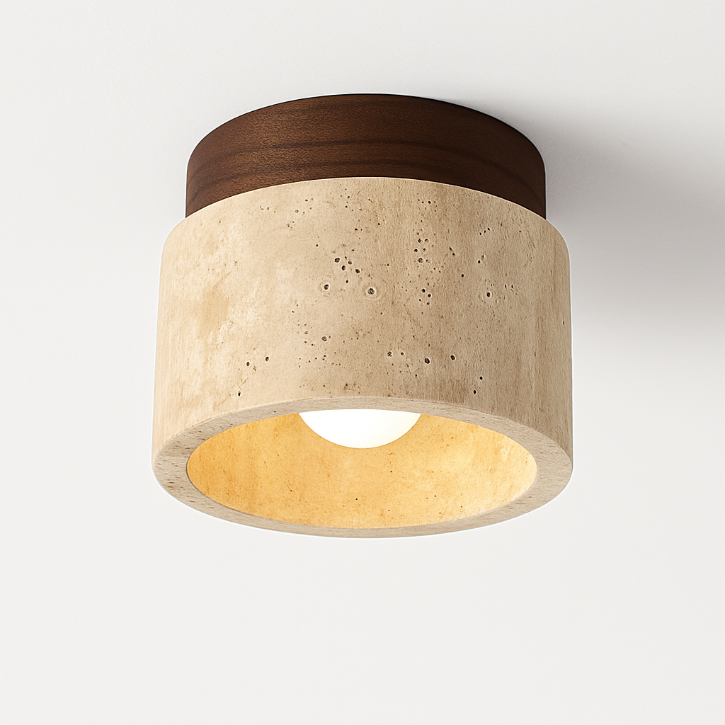 Marthique | Wabi Sabi Travertine Marble Ceiling Light