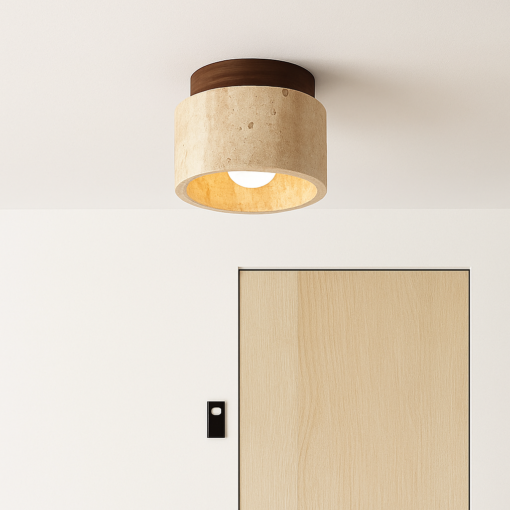 Marthique | Wabi Sabi Travertine Marble Ceiling Light