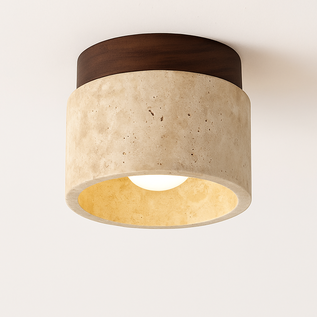 Marthique | Wabi Sabi Travertine Marble Ceiling Light